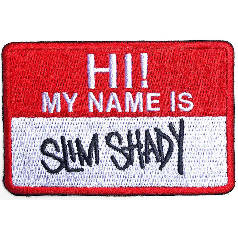 Eminem - Slim Shady Name Badge Patch - Rood/Wit